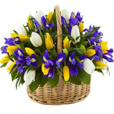 Корзина тюльпанов "Веснушки" 28678