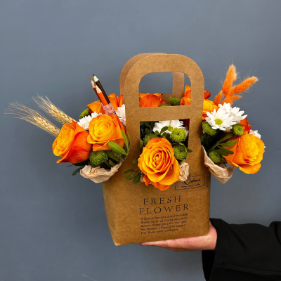 Сумочка с розами, колосками и лагуросом Солнечная Арт 14898